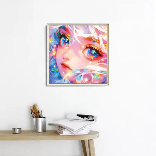 Diamond Painting Bild buntes Maedchen