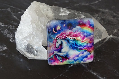 Diamond Painting Kühlschrankmagnet buntes Einhorn