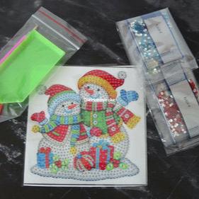 Diamond Painting Weihnachts-Sticker Nikolaus und Schneemänner *