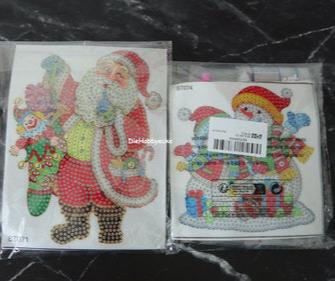 Diamond Painting Weihnachts-Sticker Nikolaus und Schneemänner *