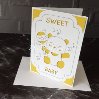 DieHobbyecke Geschenkkarte Baby mit  sweet Teddybär